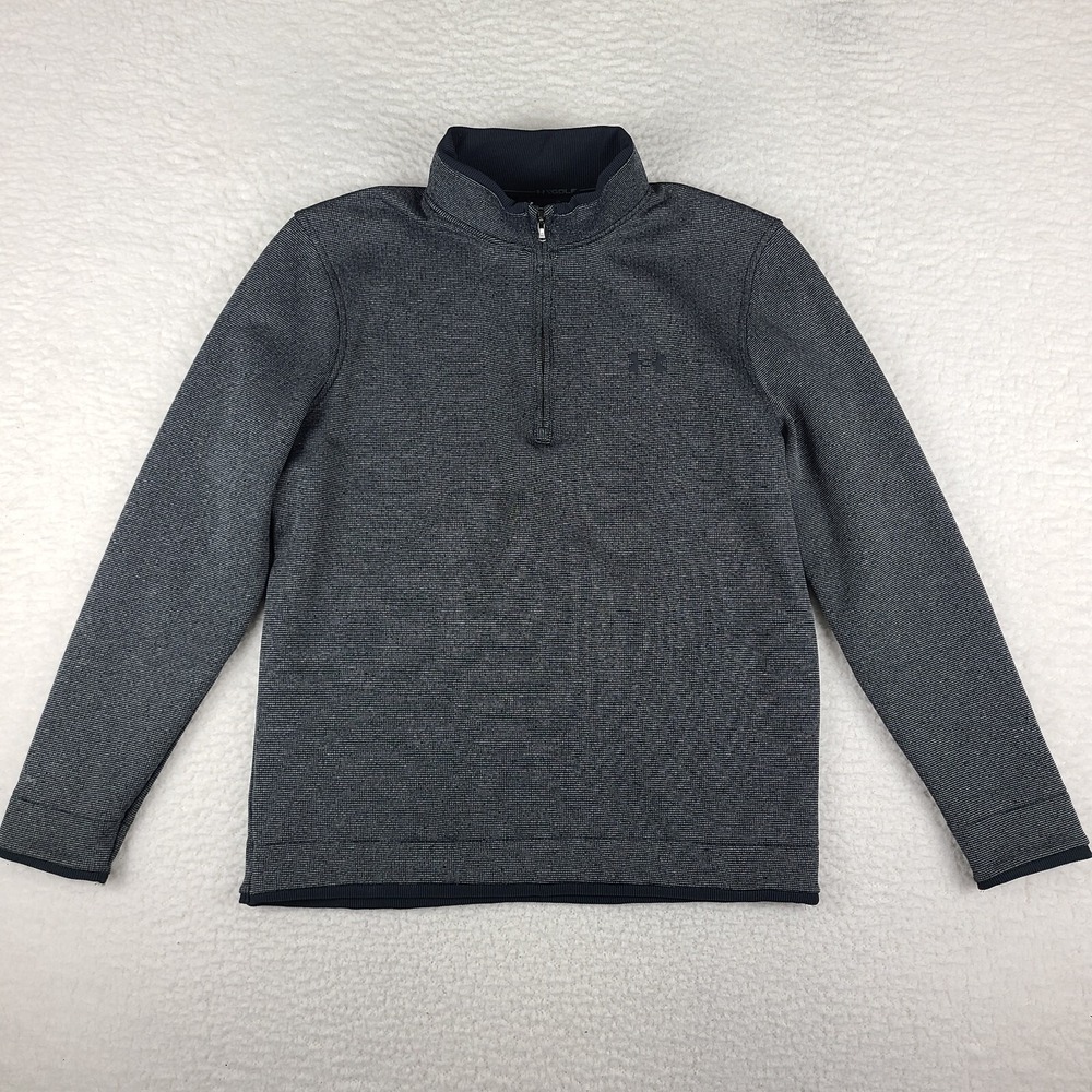 Under Armour Golf Sweater Mens Large Dark‎ Gray Quarter Zip Loose Coldgear